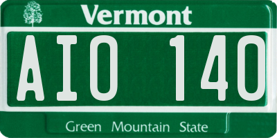 VT license plate AIO140