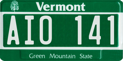 VT license plate AIO141
