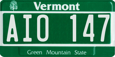 VT license plate AIO147