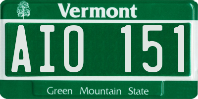 VT license plate AIO151