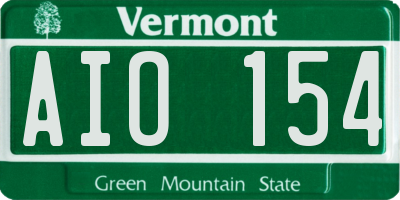 VT license plate AIO154