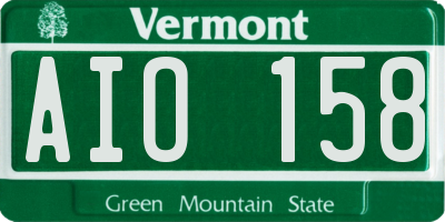 VT license plate AIO158