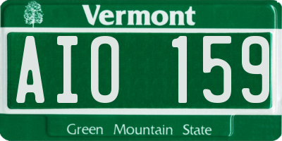 VT license plate AIO159