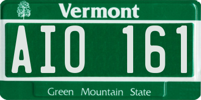 VT license plate AIO161