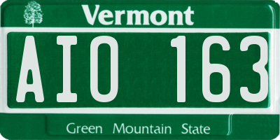 VT license plate AIO163