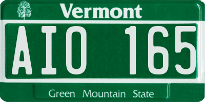 VT license plate AIO165