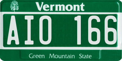VT license plate AIO166