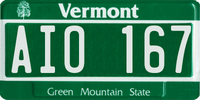 VT license plate AIO167