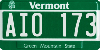 VT license plate AIO173