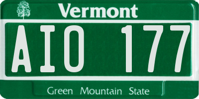 VT license plate AIO177