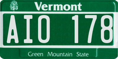 VT license plate AIO178