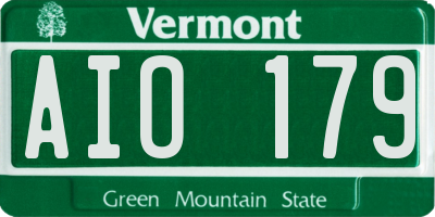 VT license plate AIO179