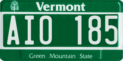 VT license plate AIO185