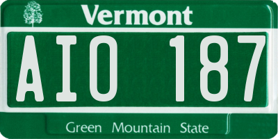 VT license plate AIO187