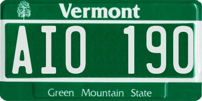 VT license plate AIO190