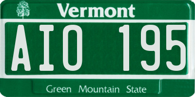 VT license plate AIO195