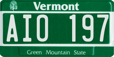 VT license plate AIO197