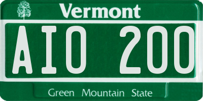 VT license plate AIO200