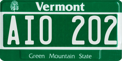 VT license plate AIO202