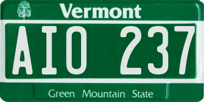 VT license plate AIO237