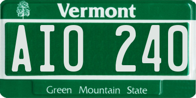 VT license plate AIO240