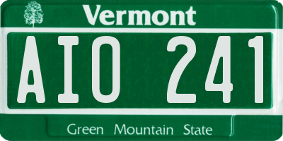 VT license plate AIO241