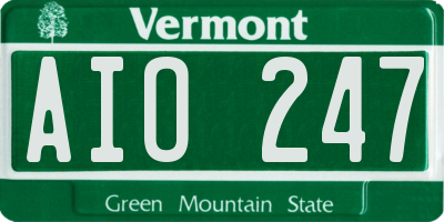 VT license plate AIO247
