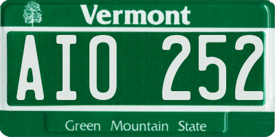 VT license plate AIO252