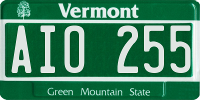 VT license plate AIO255