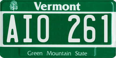 VT license plate AIO261