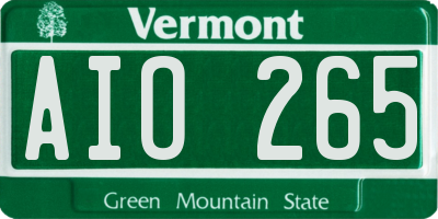 VT license plate AIO265
