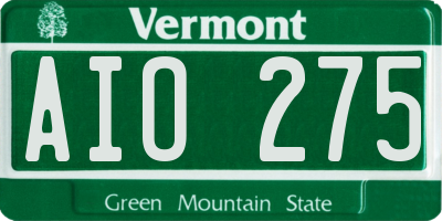 VT license plate AIO275