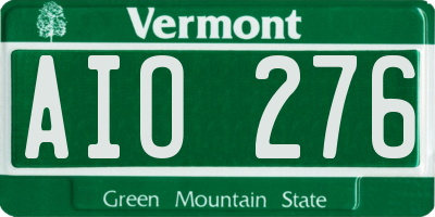 VT license plate AIO276