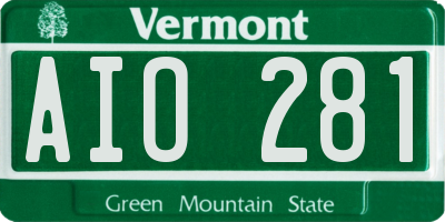 VT license plate AIO281