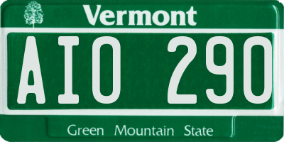 VT license plate AIO290