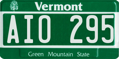 VT license plate AIO295