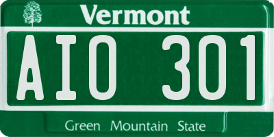 VT license plate AIO301