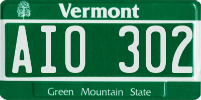 VT license plate AIO302