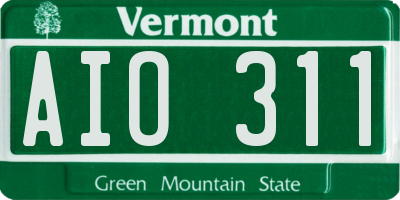 VT license plate AIO311