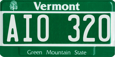 VT license plate AIO320