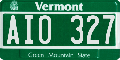 VT license plate AIO327