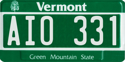 VT license plate AIO331
