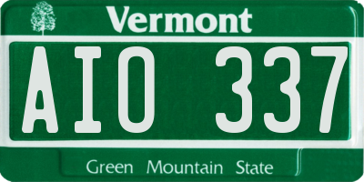 VT license plate AIO337