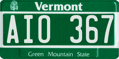 VT license plate AIO367