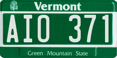 VT license plate AIO371