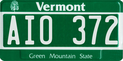 VT license plate AIO372