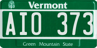 VT license plate AIO373