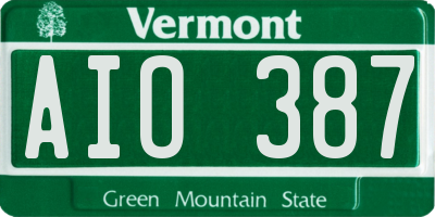 VT license plate AIO387