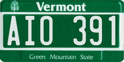 VT license plate AIO391