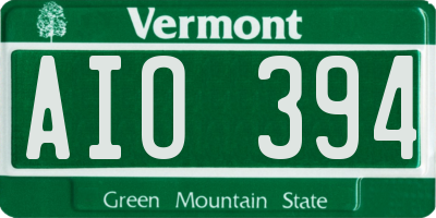 VT license plate AIO394